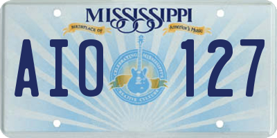 MS license plate AIO127