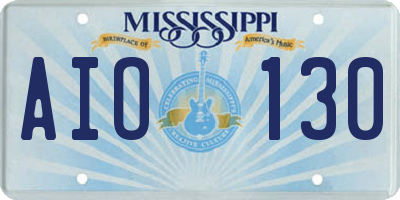 MS license plate AIO130