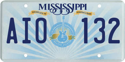 MS license plate AIO132