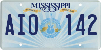 MS license plate AIO142