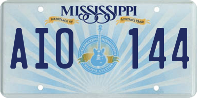 MS license plate AIO144