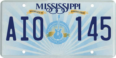 MS license plate AIO145