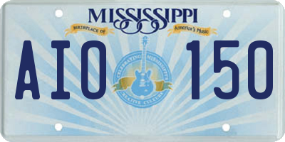 MS license plate AIO150