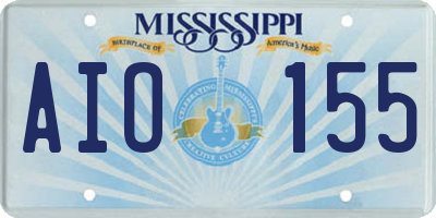 MS license plate AIO155