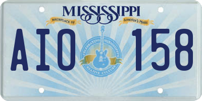 MS license plate AIO158