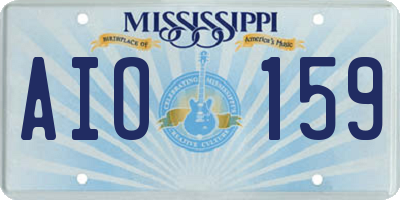 MS license plate AIO159