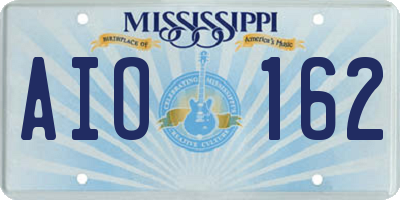MS license plate AIO162