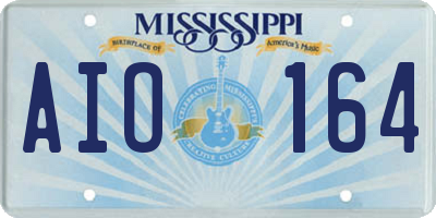 MS license plate AIO164