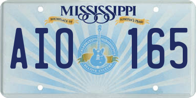 MS license plate AIO165