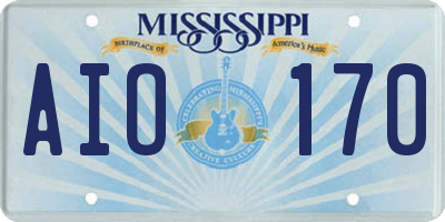 MS license plate AIO170