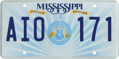 MS license plate AIO171