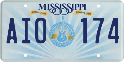 MS license plate AIO174