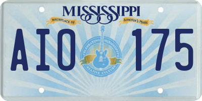 MS license plate AIO175