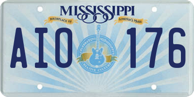 MS license plate AIO176