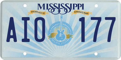 MS license plate AIO177