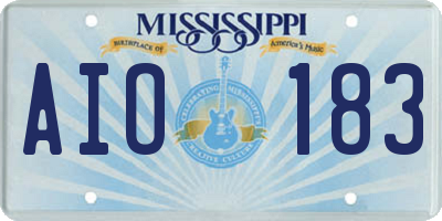 MS license plate AIO183