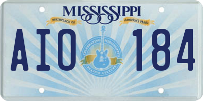 MS license plate AIO184