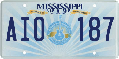 MS license plate AIO187