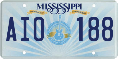 MS license plate AIO188
