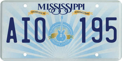 MS license plate AIO195