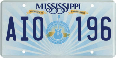 MS license plate AIO196