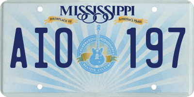 MS license plate AIO197