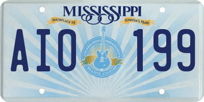 MS license plate AIO199