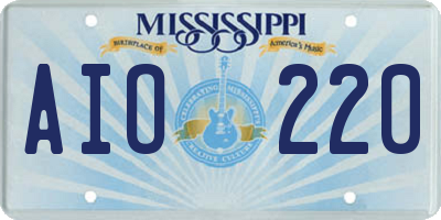 MS license plate AIO220