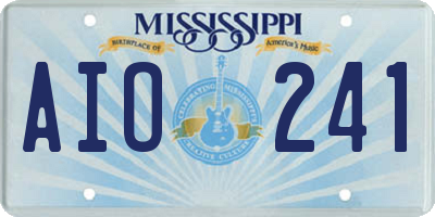 MS license plate AIO241