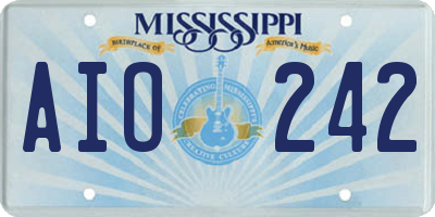 MS license plate AIO242