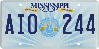 MS license plate AIO244