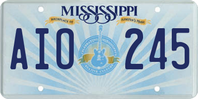 MS license plate AIO245