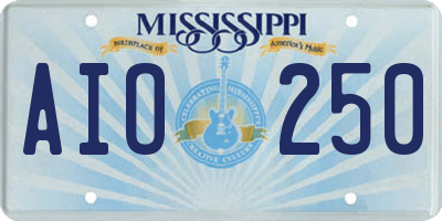 MS license plate AIO250