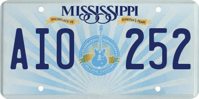 MS license plate AIO252