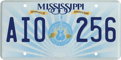MS license plate AIO256