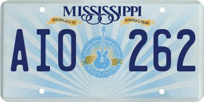 MS license plate AIO262