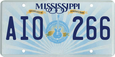 MS license plate AIO266