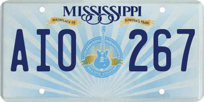 MS license plate AIO267