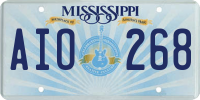 MS license plate AIO268