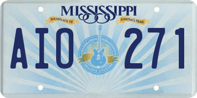 MS license plate AIO271