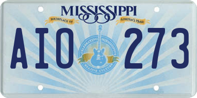MS license plate AIO273