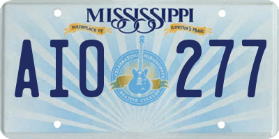 MS license plate AIO277