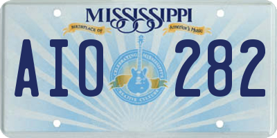 MS license plate AIO282