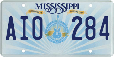 MS license plate AIO284