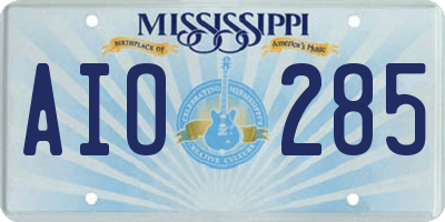 MS license plate AIO285