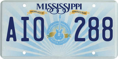 MS license plate AIO288