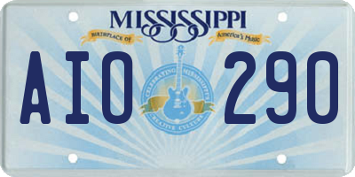 MS license plate AIO290