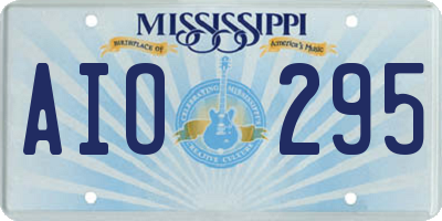 MS license plate AIO295