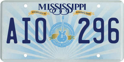 MS license plate AIO296