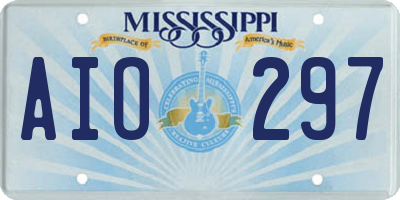 MS license plate AIO297